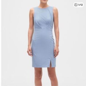 Like New BANANA REPUBLIC Elegant Blue TEXTURED Sleeveless Dress SIZE US 0